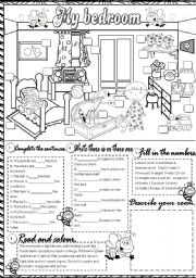 English Worksheet: my bedroom