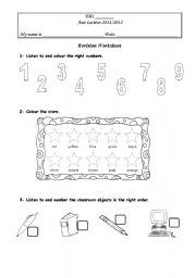 English Worksheet: Revision worksheet