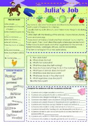 English Worksheet: Julias job (26.01.12)