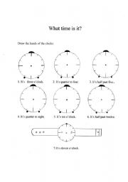 English worksheet: What time is it?