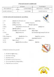 English Worksheet: first and second conditionals