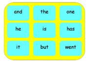 English worksheet: word bingo