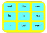 English Worksheet: word bingo