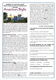 English Worksheet: BRITISH VS AMERICAN STYLE-OBSERVATIONS FROM A BRITISH GIRL ABROAD- PART II- AMERICAN  STYLE