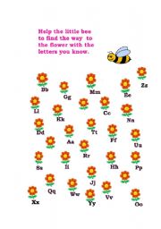 English Worksheet: learning the alphabet