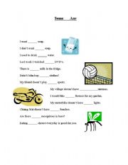 English Worksheet: Some Any