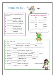 English Worksheet: THERE TO BE