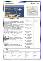 English Worksheet: **The shipwreck in Italy**/Costa Concordia Ship Comprehension/