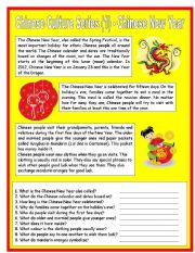 English Worksheet: Chinese Culture Series (1) - Chinese New Year