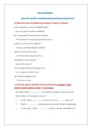 English Worksheet: present perfect simple or progressive