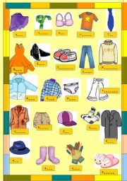 English Worksheet: clothes small clipart