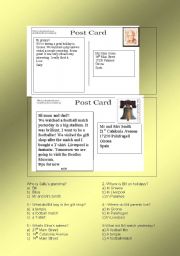 English Worksheet: postcards