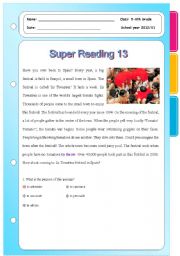 English Worksheet: Super Reading Series 13