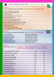 English Worksheet: Present simple with I-you-we-you-they for starters