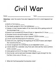 English worksheet: Civil War