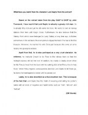 English Worksheet: characters& characteristics (gulp&gasp)