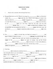 English Worksheet: simple past