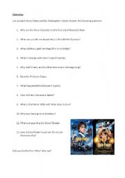 English Worksheet: Harry Potter and the Philosophers Stone Intermediate Lesson Part 2