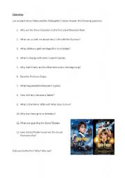 English worksheet: Harry Potter and the Philosophers Stone Intermediate Lesson Part 2