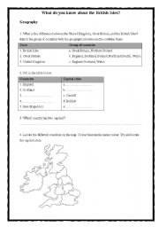 English Worksheet: The British Isles