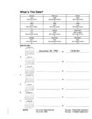 English worksheet: Date 