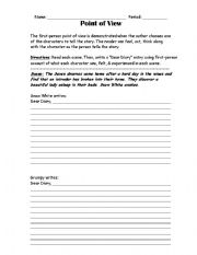 English Worksheet: Point of View