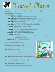 English Worksheet: Travel Plans (at a travel agency)