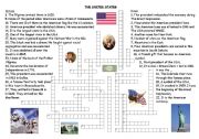 English Worksheet: USA crosswords