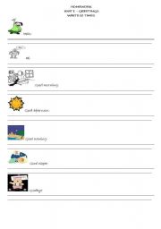 English worksheet: Greetings Homework