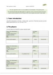 English Worksheet: Team