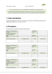 English worksheet: Team