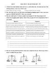 English Worksheet:  Level 2, Arts 6: Men and Women