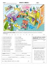 English Worksheet: What a mess!