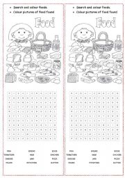 English Worksheet: food