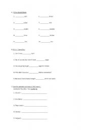 English Worksheet: Short test