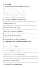 English worksheet: present simple