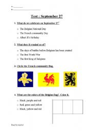 English worksheet: 27 September