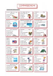 English Worksheet: Comparisons #2(Comparative/Superlative)