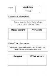 English Worksheet: jobs worksheet