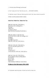 English Worksheet: A poem