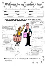 English Worksheet: ORDERING FOOD - PAIRWORK