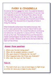 English Worksheet: Fairy and Cinderella