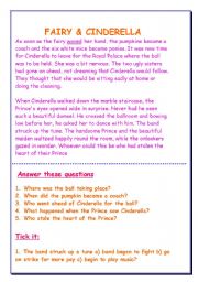 English Worksheet: Fairy and Cinderella
