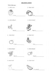 English worksheet: Delicious fruit