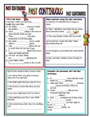 English Worksheet: PAST CONTINUOUS