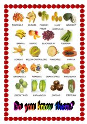 English Worksheet: Fruits