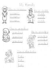 English worksheet: My family