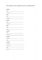 English worksheet: multiple meaning word- portuguese students