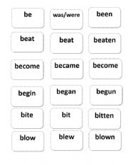 English Worksheet: Irregular Verb activity cards