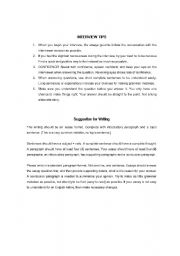 English Worksheet: interview form